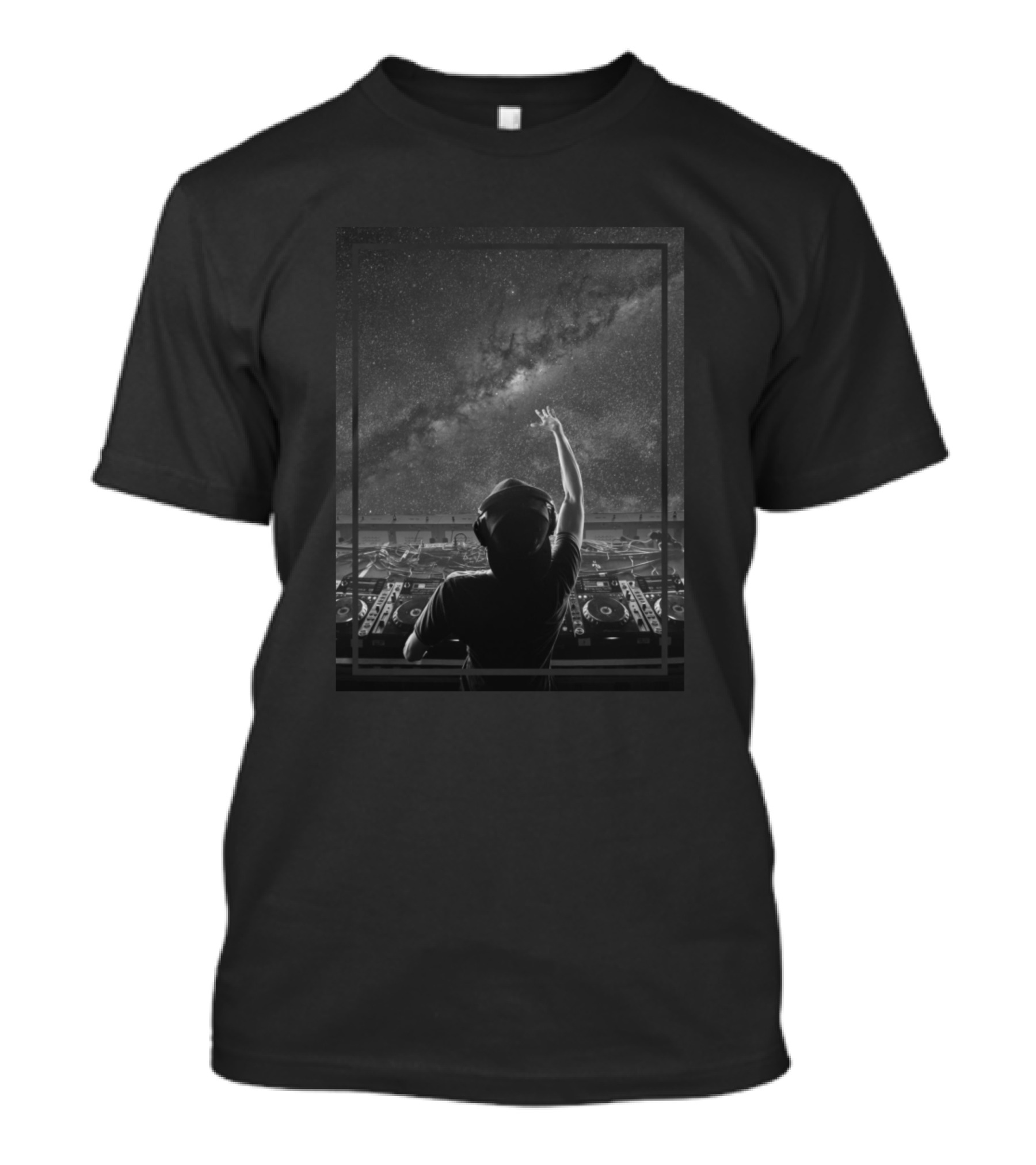 DJ Mixing Cosmic Beats In Outer Space T-Shirt