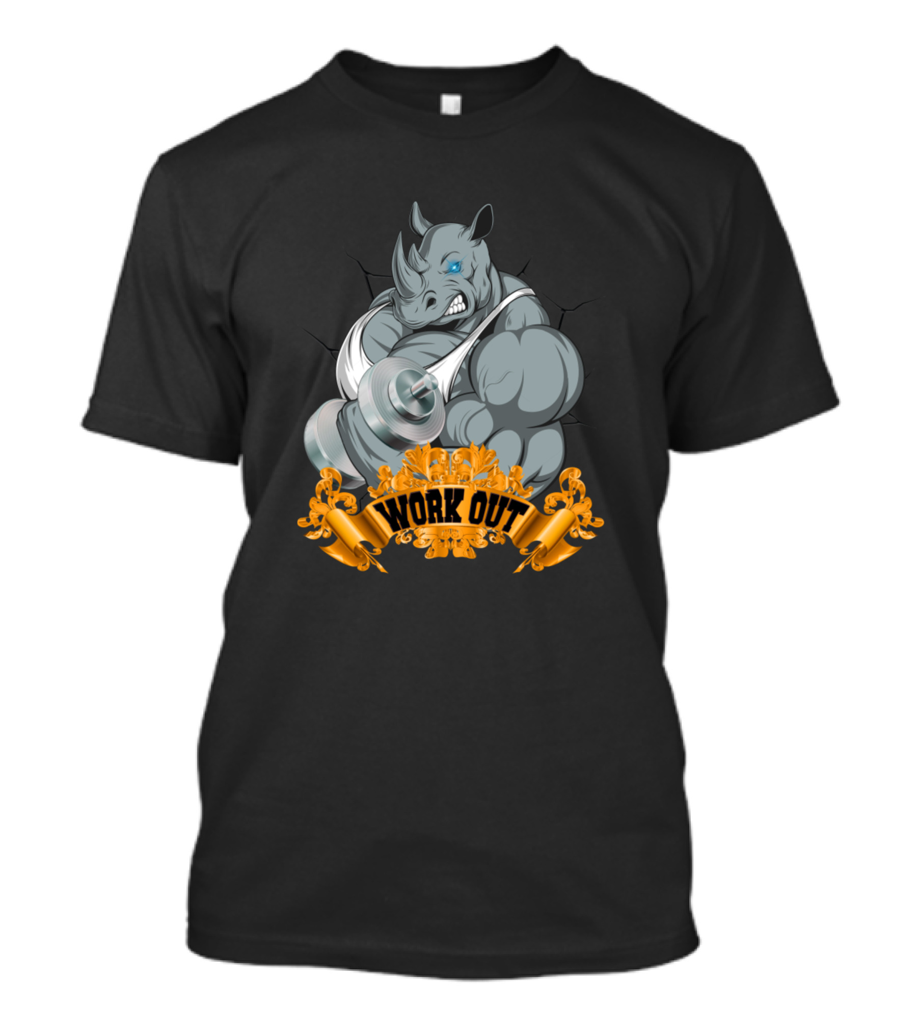 Sport Rhino Workout Dumbbell Exercise With Strong Power T-Shirt