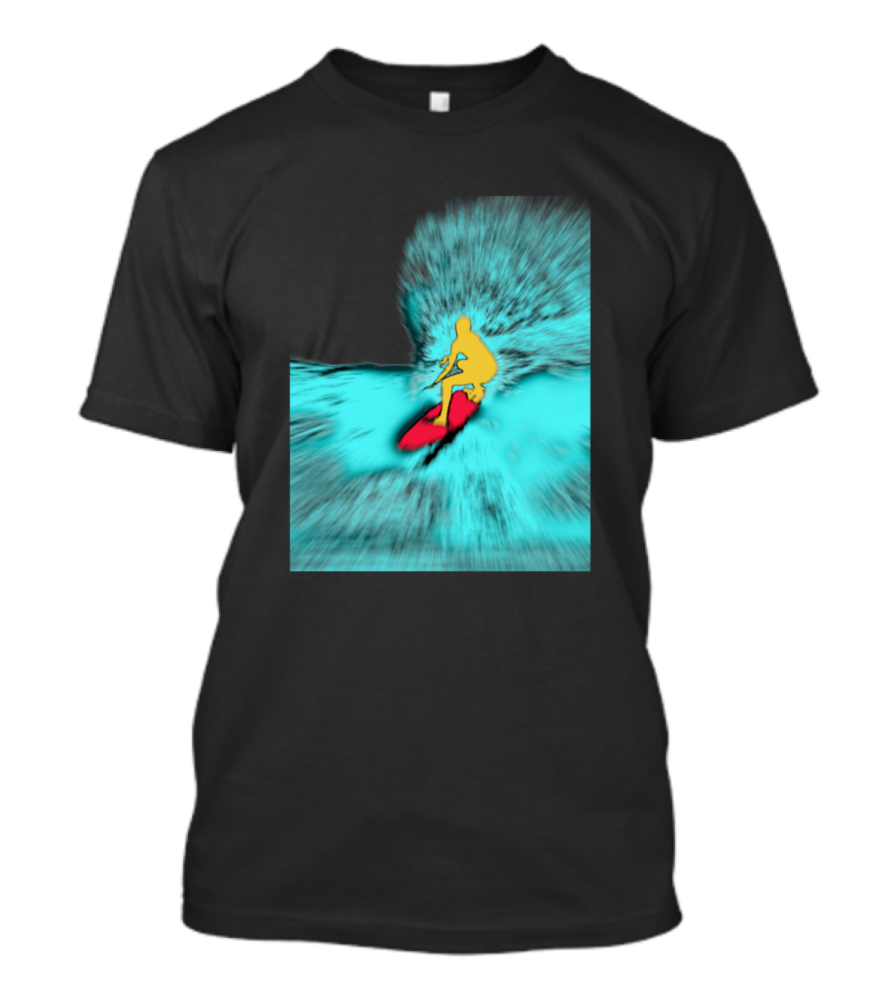 Surfer Making The Drop Zoom Vibrant Wave Surfing Adventure T-Shirt