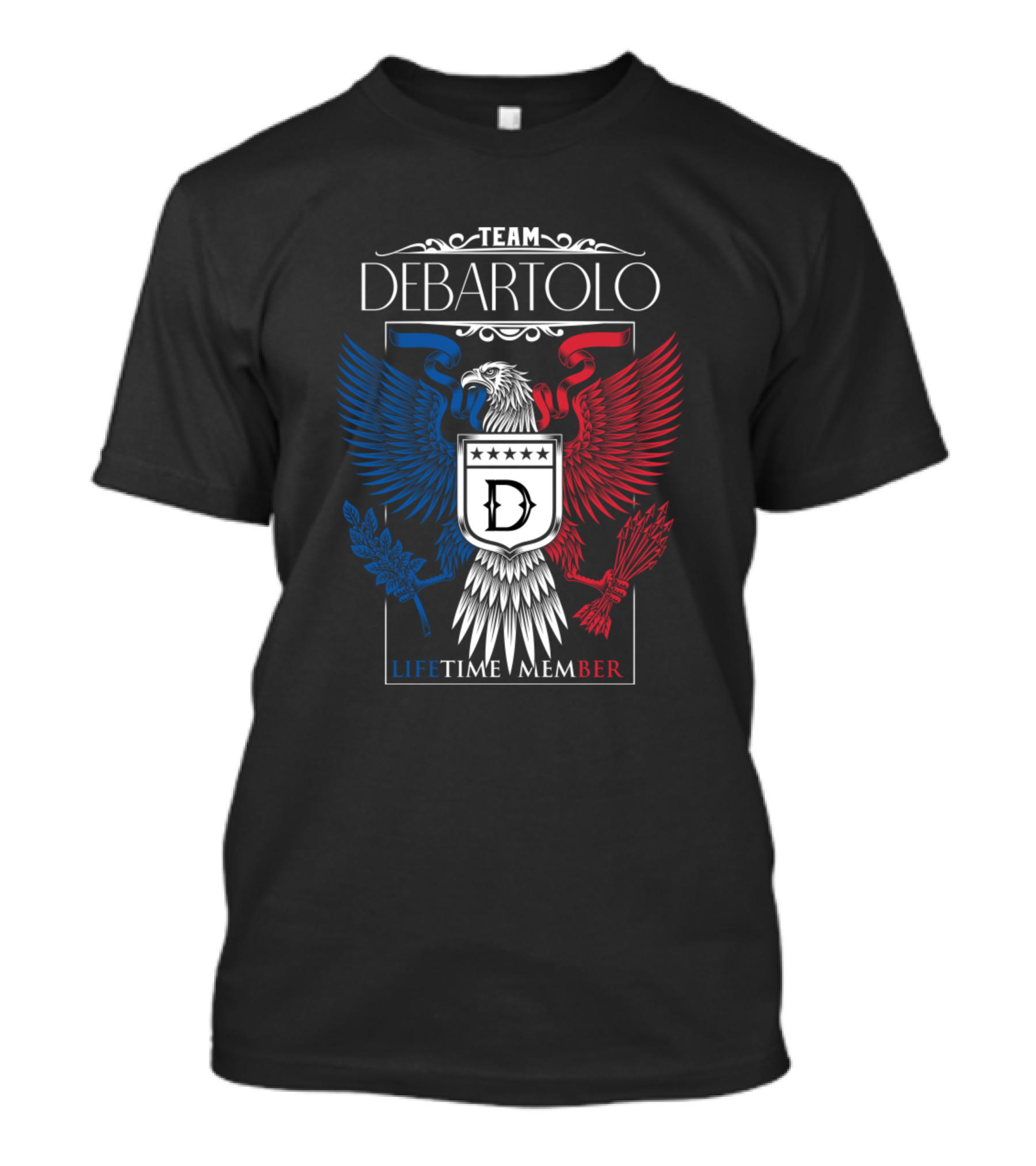 Team Debartolo Lifetime Member Patriotic Eagle Emblem T-Shirt