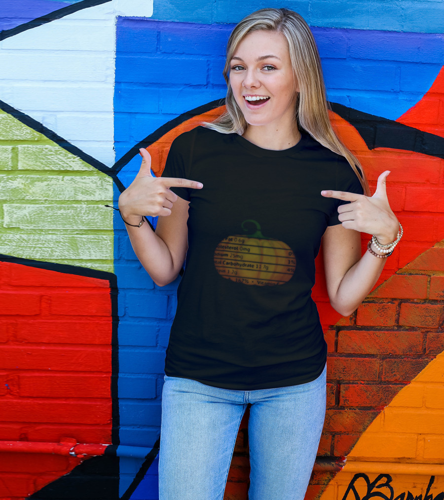 Thanksgiving Pumpkin Pie Nutrition Facts Calories Fat Cholesterol Sodium Carbohydrate Protein Vitamin T-Shirt