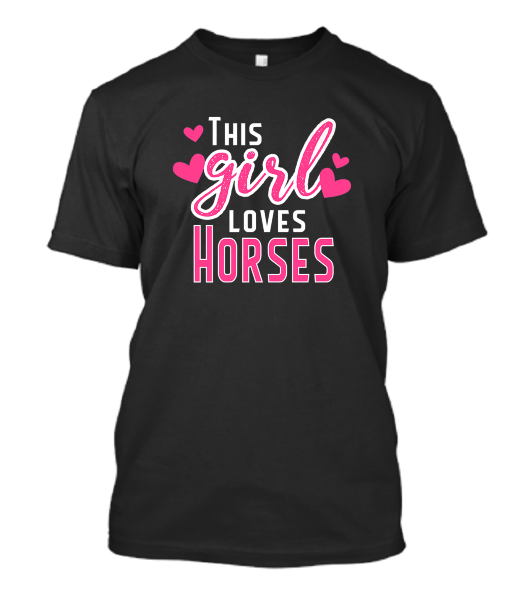 This Girl Loves Horses With Pink Hearts T-Shirt