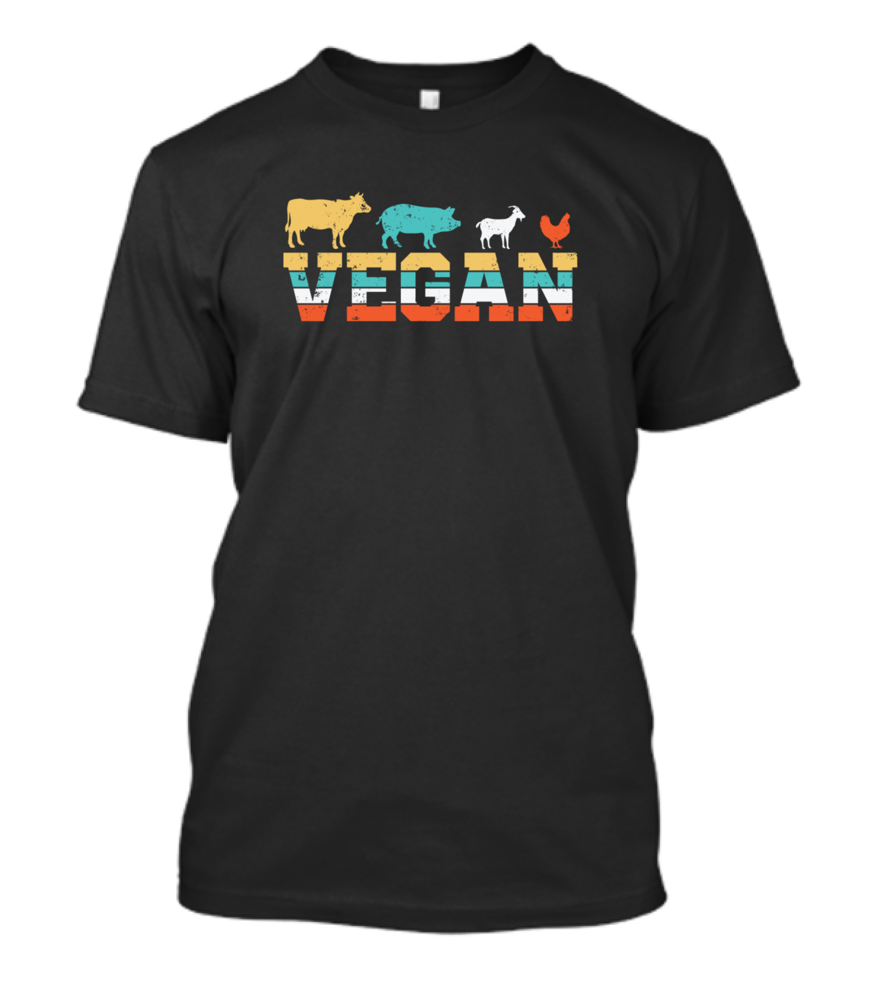 Vegan Power Liberation For All Eth Cow Pig Goat Chicken Vintage Color T-Shirt