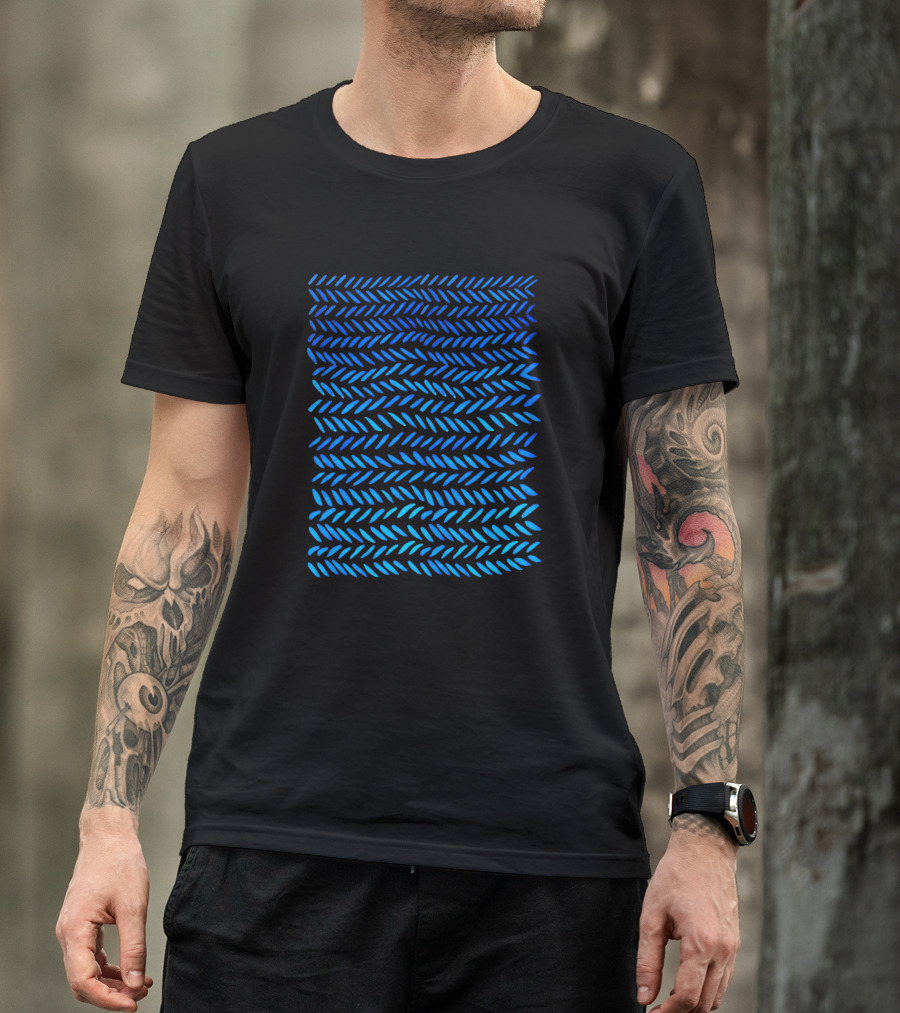 Watercolor Blue Knitting Stitches T-Shirt
