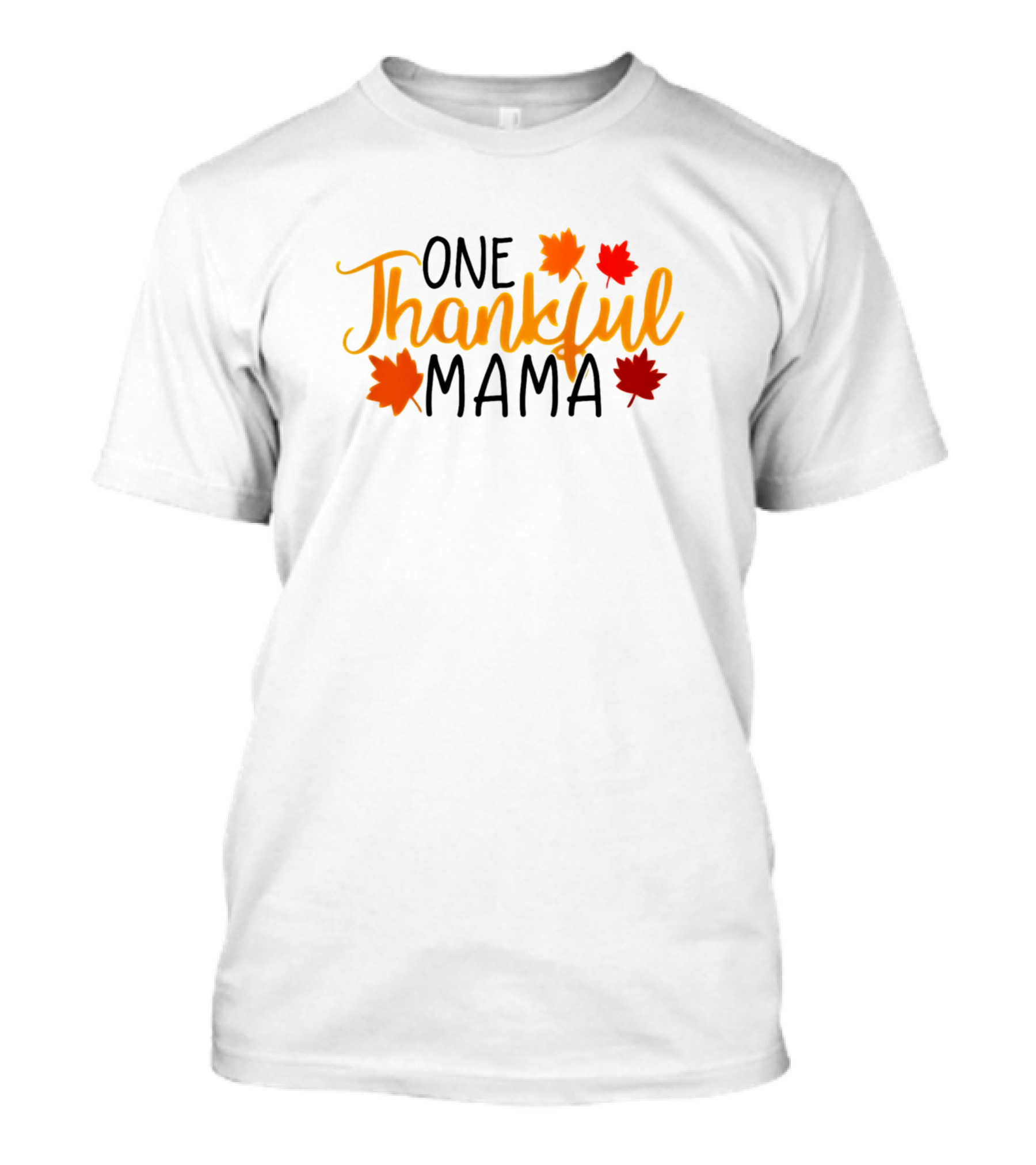 One Thankful Mama Fall Leaves T-Shirt