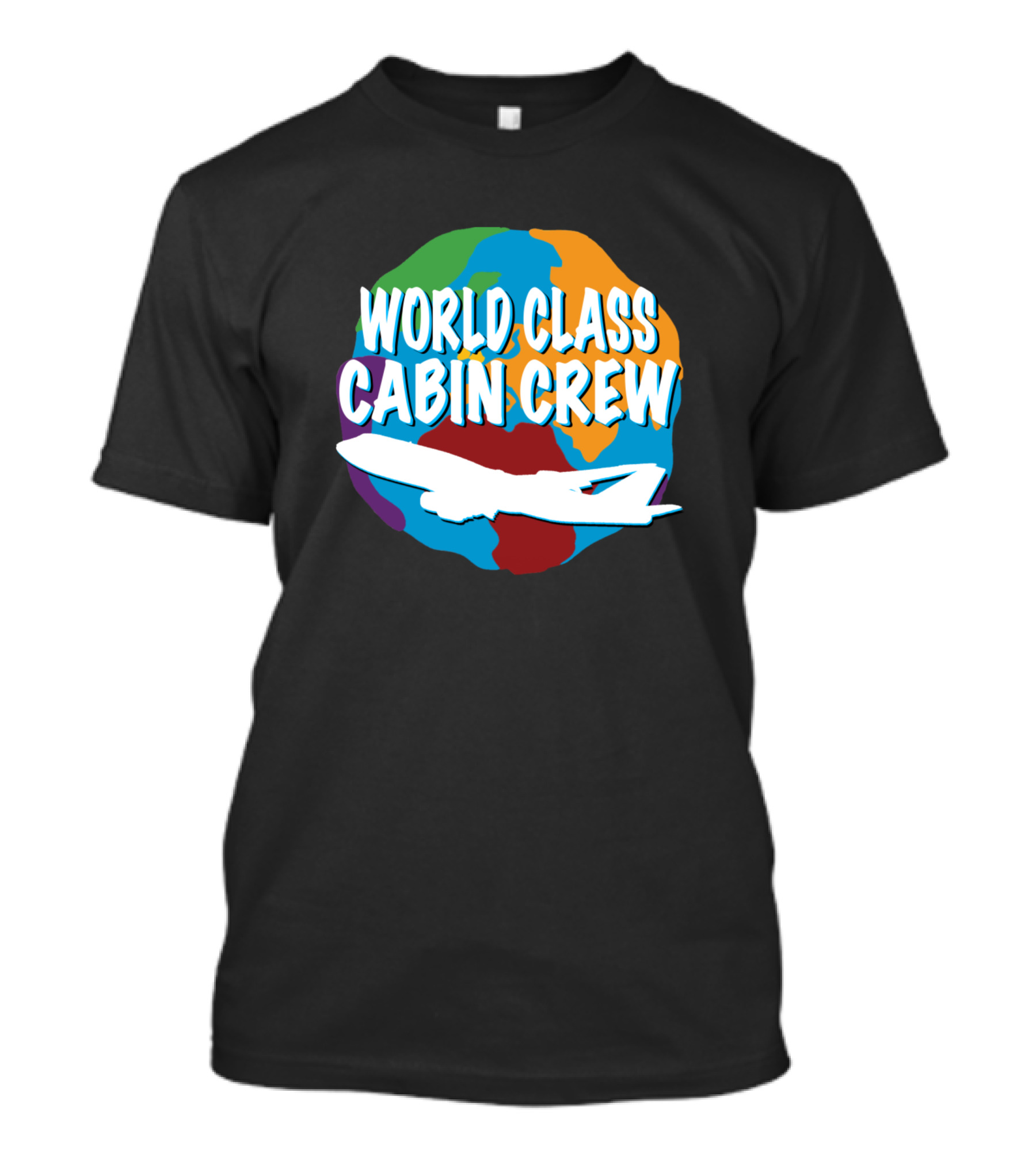 World Class Cabin Crew Airplane Globe T-Shirt