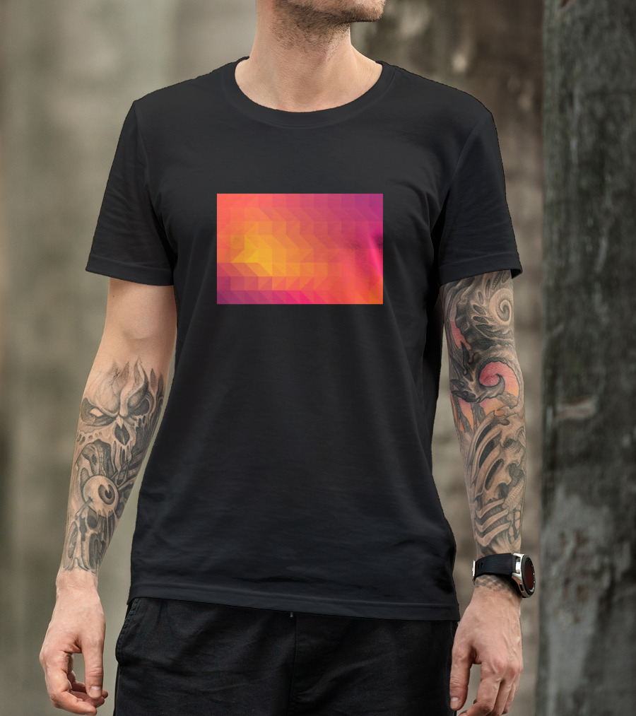 Triangle Color Gradient Geometric Sunset Hues T-Shirt