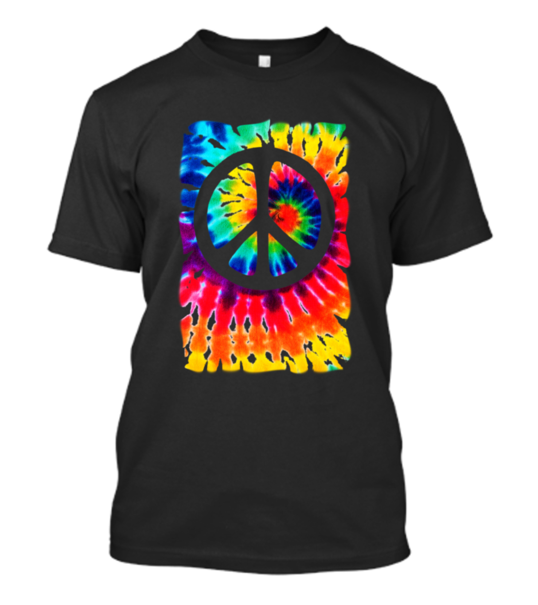 Peace Symbol Tie Dye Rainbow Spiral T-Shirt