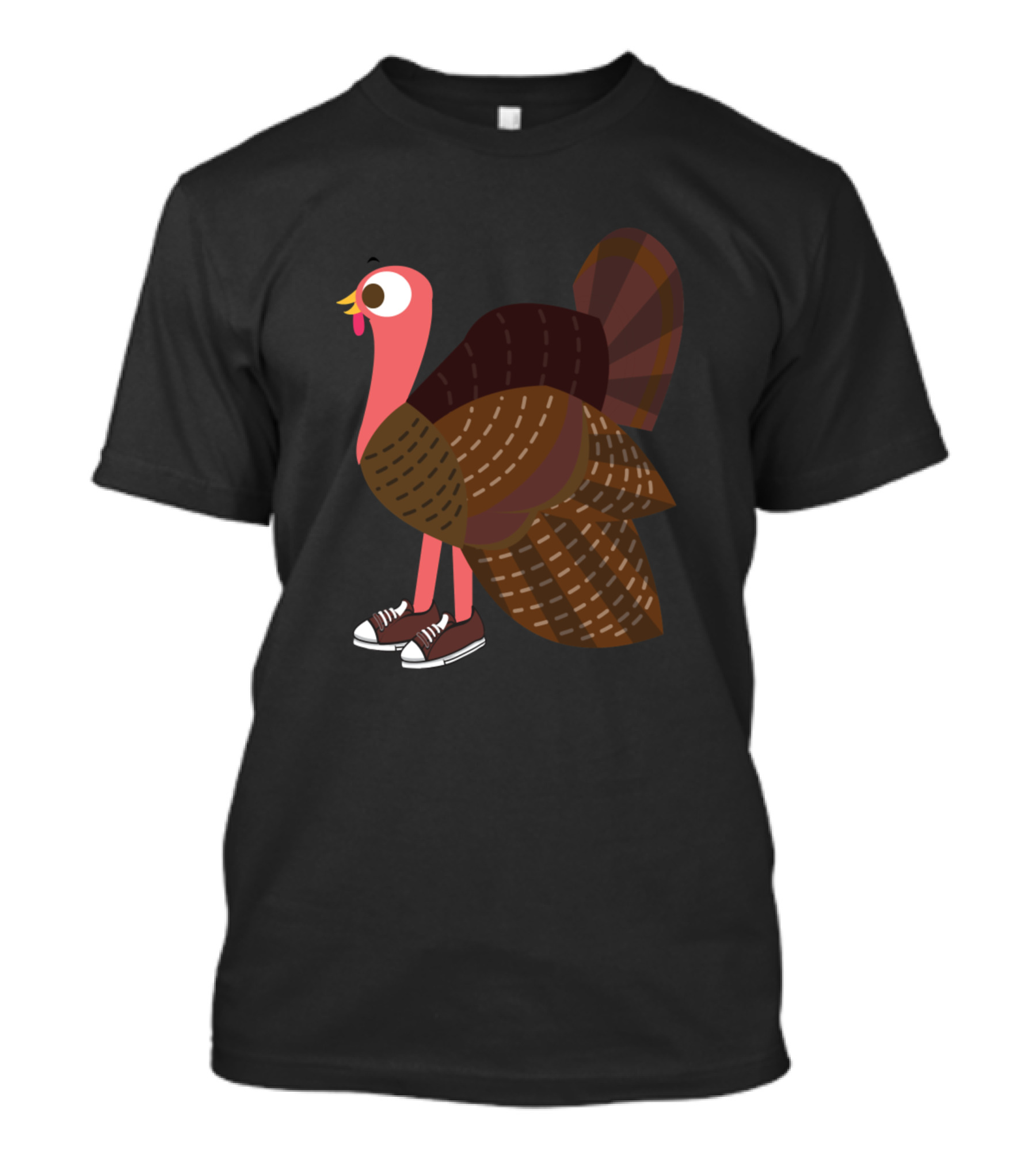 Cute Cartoon Turkey Runner Wearing Sneakers Classic Thanksgiving T-Shirt