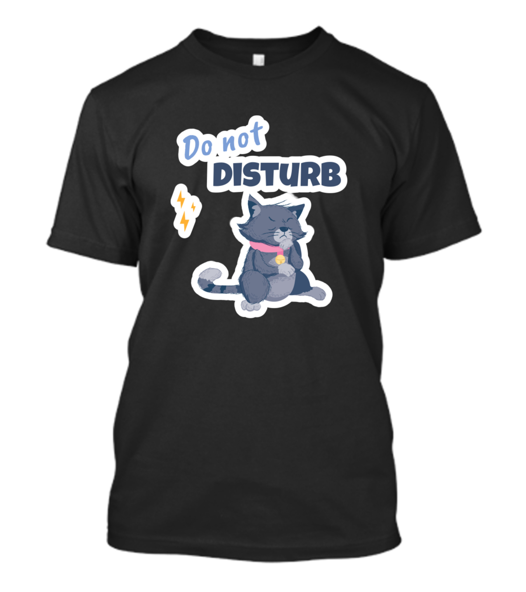 Do Not Disturb Cat With Ice Cream And Lightning Bolt T-Shirt