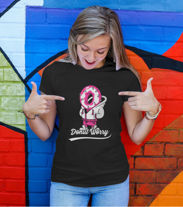 Donut Worry Pink Sprinkled Character T-Shirt