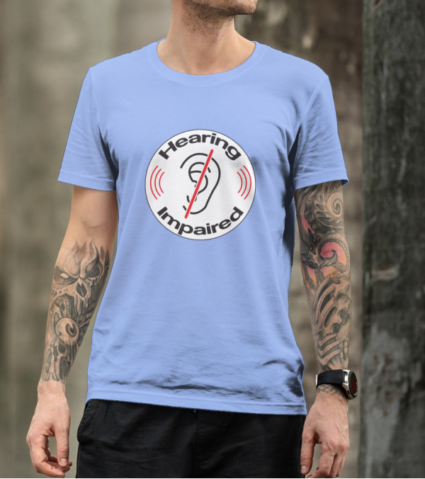 Hearing Impaired Ear Icon With Sound Waves T-Shirt