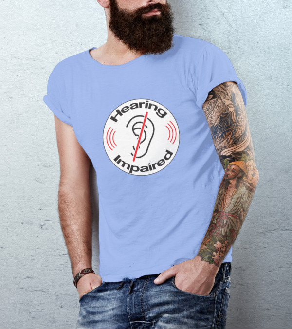 Hearing Impaired Ear Icon With Sound Waves T-Shirt