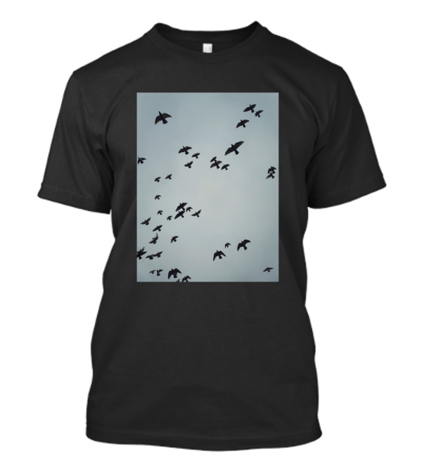 Flying Migratory Birds In Formation Under Clear Sky T-Shirt