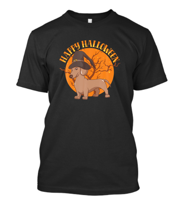 Happy Halloween Witch Weiner Dog Lover Dachshund T-Shirt