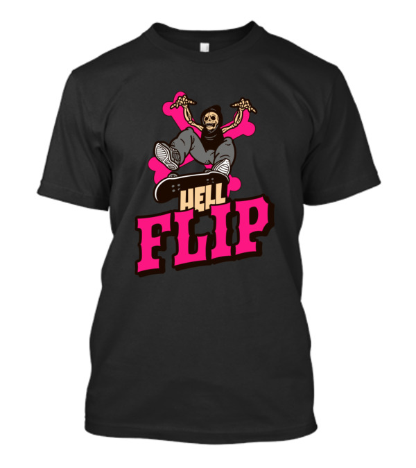 Hell Flip Skeleton Skateboarding Trick T-Shirt