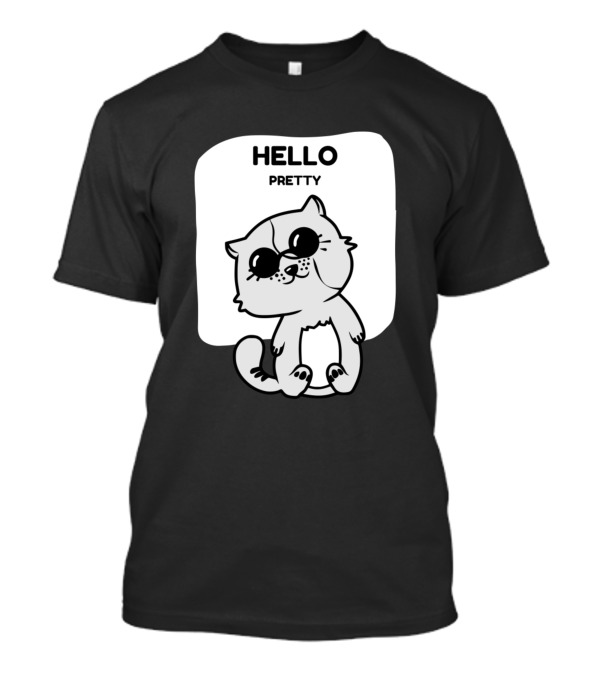 Hello Pretty Cute Cartoon Cat T-Shirt