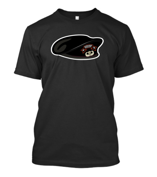 N Company Airborne Ranger 75 Black Beret Vietnam T-Shirt