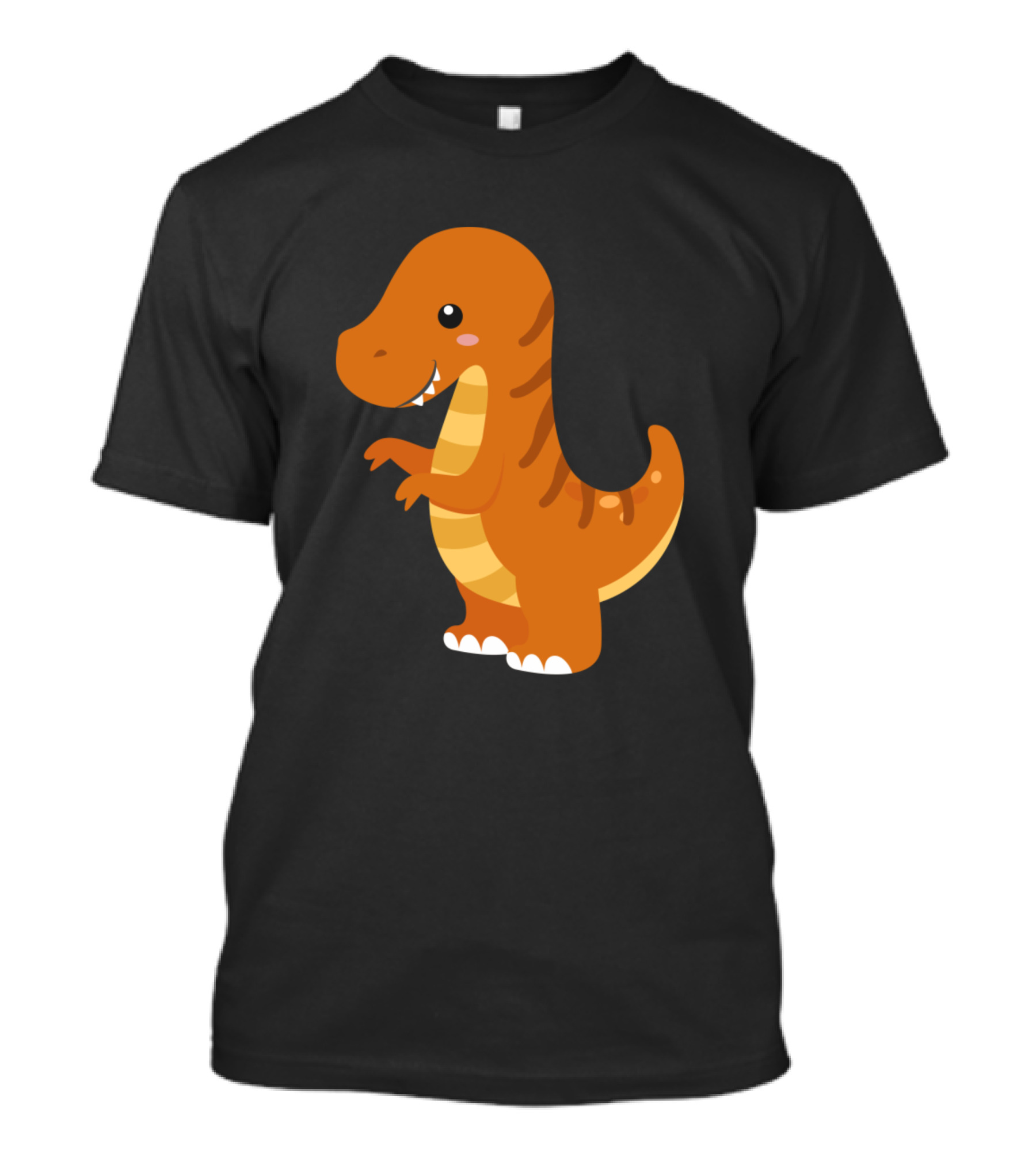 Orange Tyrannosaurus Rex Cartoon T-Shirt