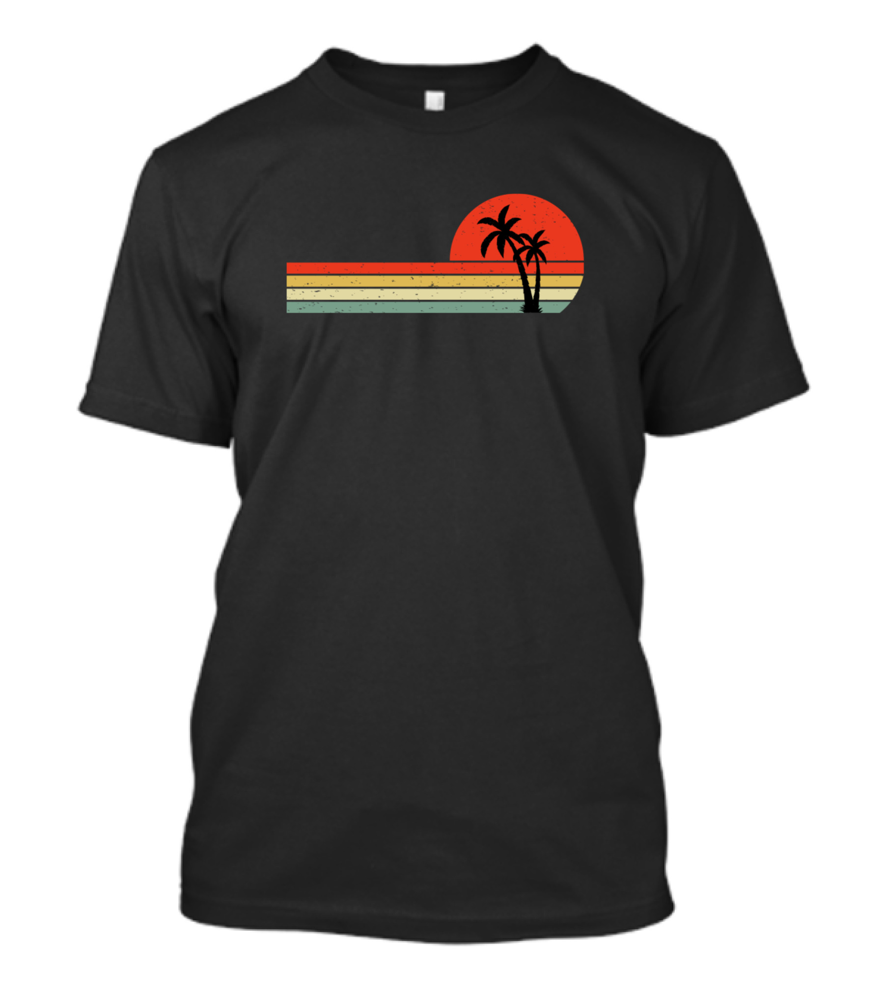 Retro Palm Tree Sunset Tropical Beach T-Shirt