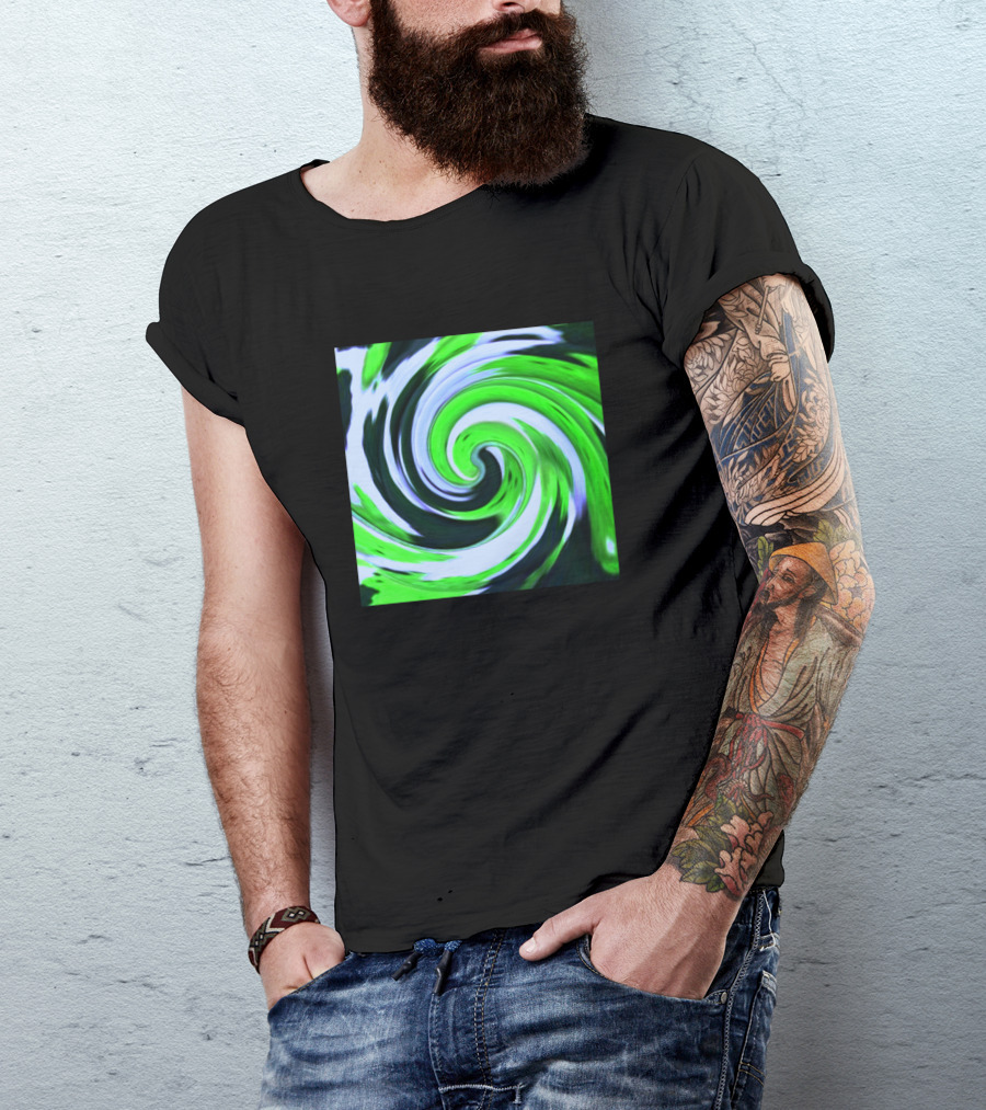 Pictum Texture Swirling Green Abstract T-Shirt