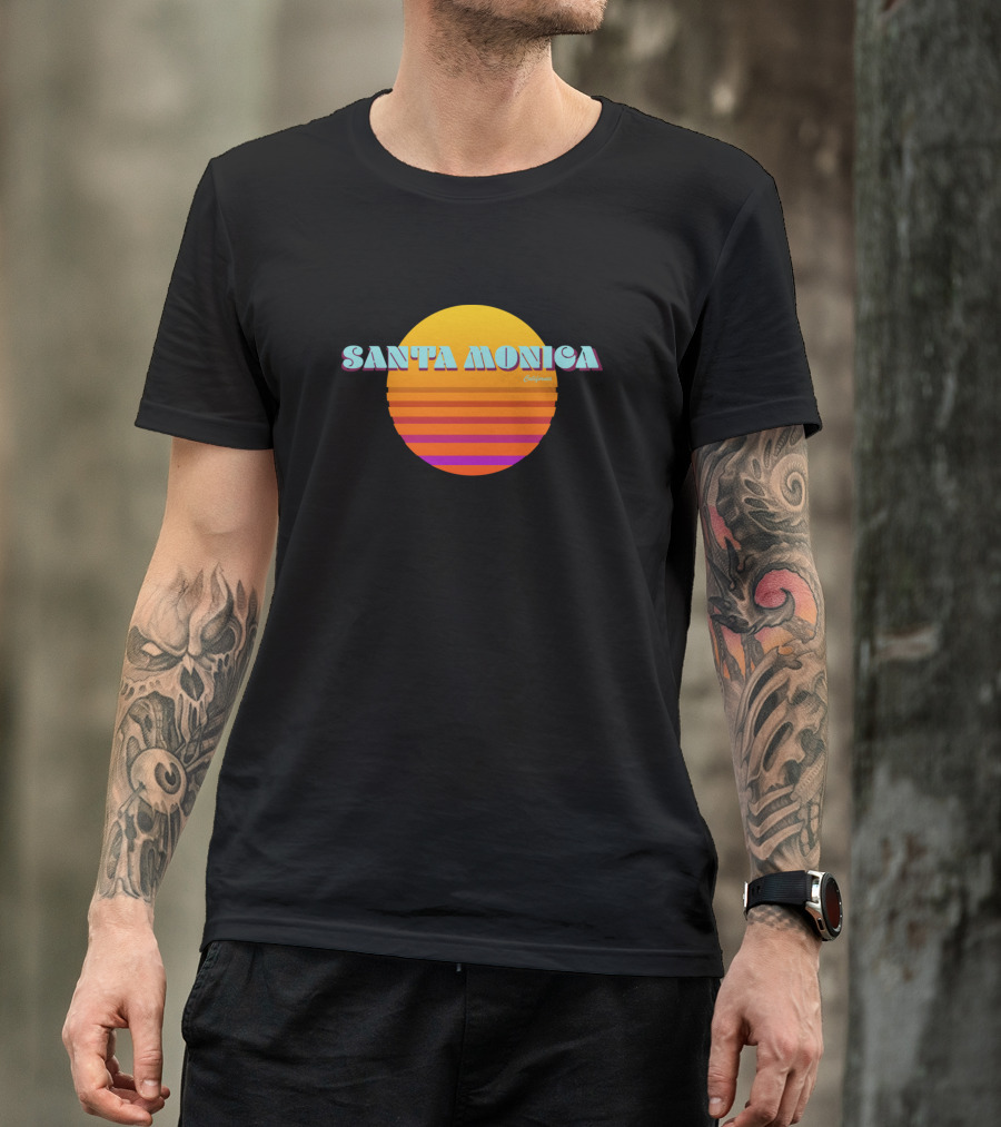 Santa Monica California Retro Sunset T-Shirt