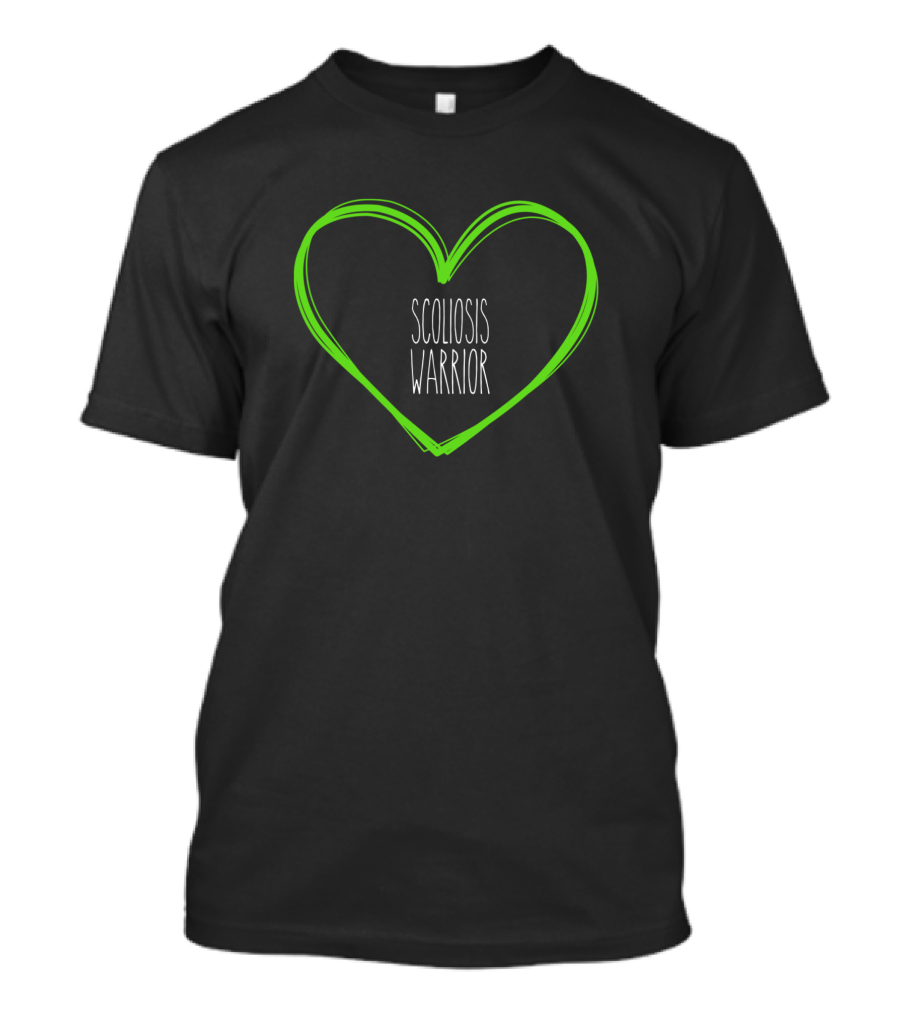 Scoliosis Warrior Green Heart Support T-Shirt