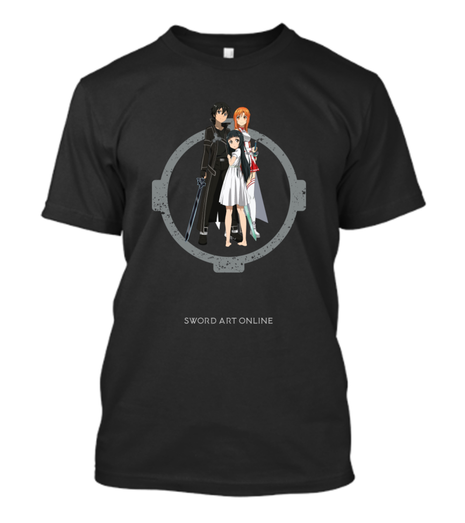 Sword Art Online Iconic Character Trio Circle Badge T-Shirt