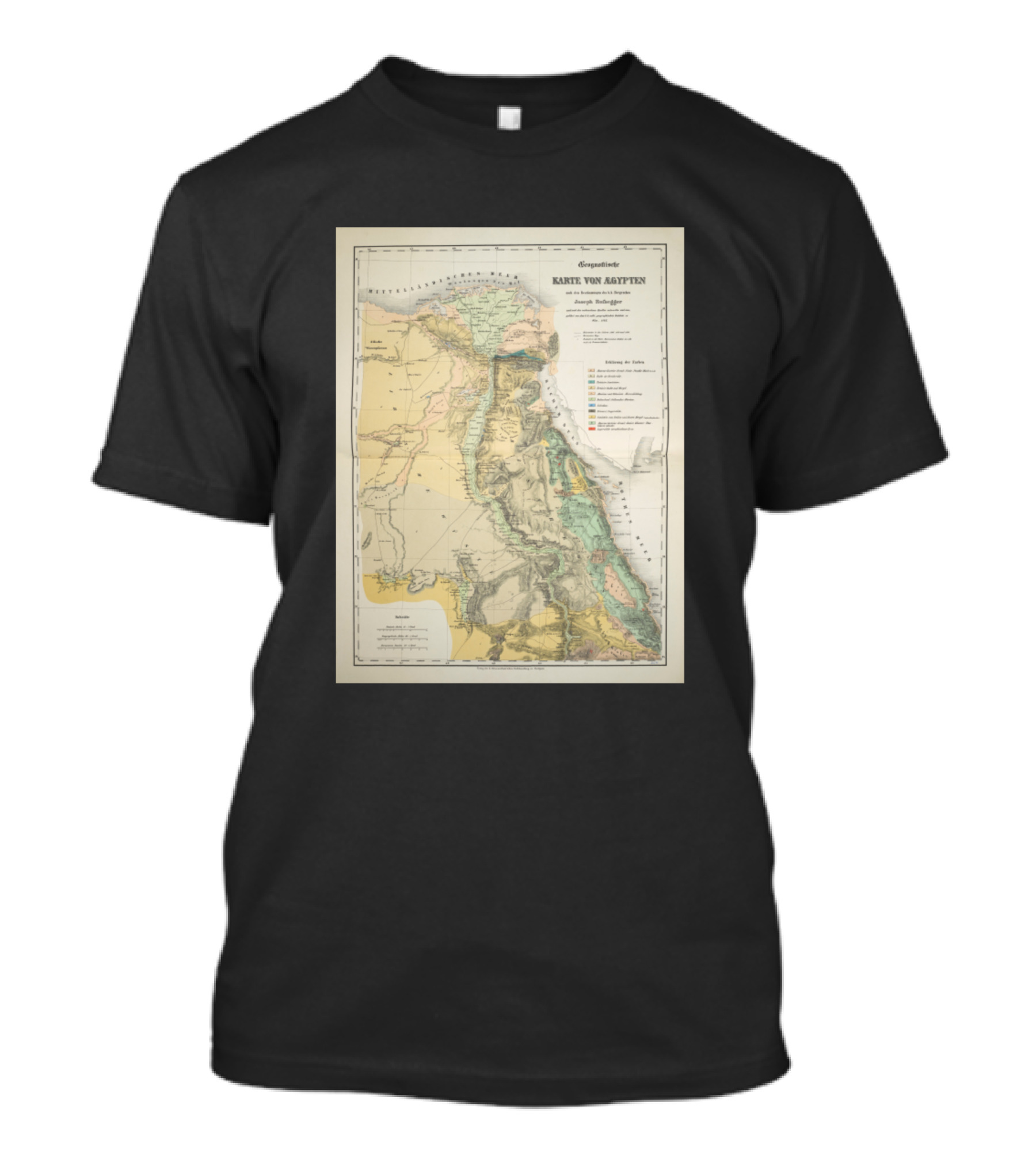 Karte Von Aegypten Geologische Uebersicht Von Joseph Russegger 1842 T-Shirt