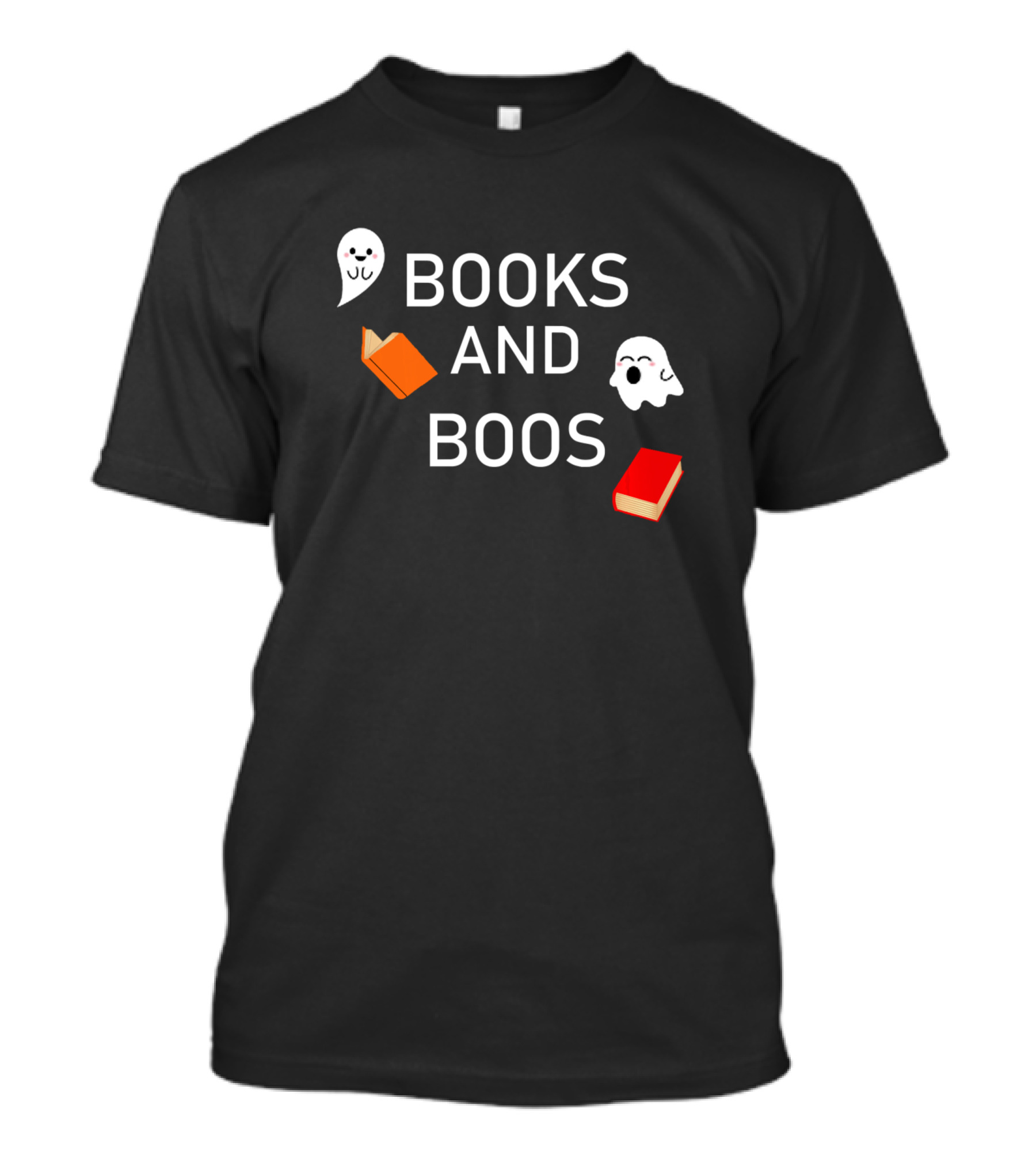 Books And Boos Book Lovers Bookworm Halloween Ghosts And Open Books T-Shirt