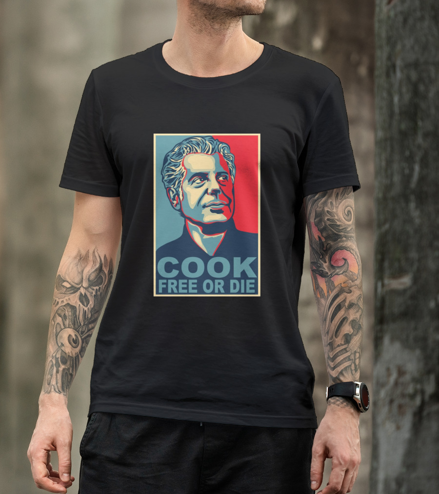 Anthony Bourdain Cook Free Or Die Retro Pop T-Shirt