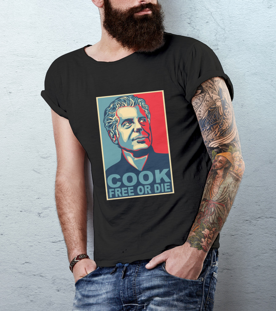 Anthony Bourdain Cook Free Or Die Retro Pop T-Shirt