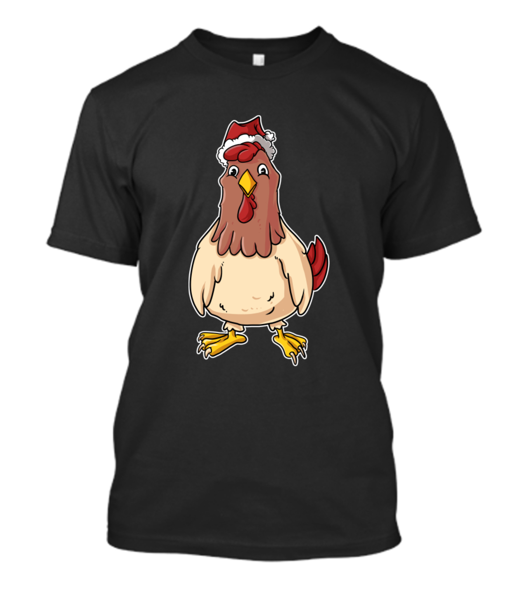 Christmas Chicken Santa Hat Holiday Humor T-Shirt