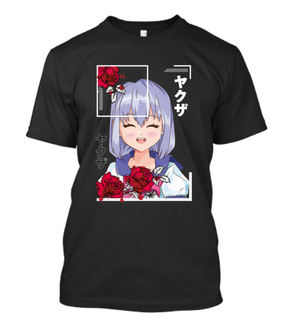 Japanese Urban Yakuza Floral Anime Girl T-Shirt