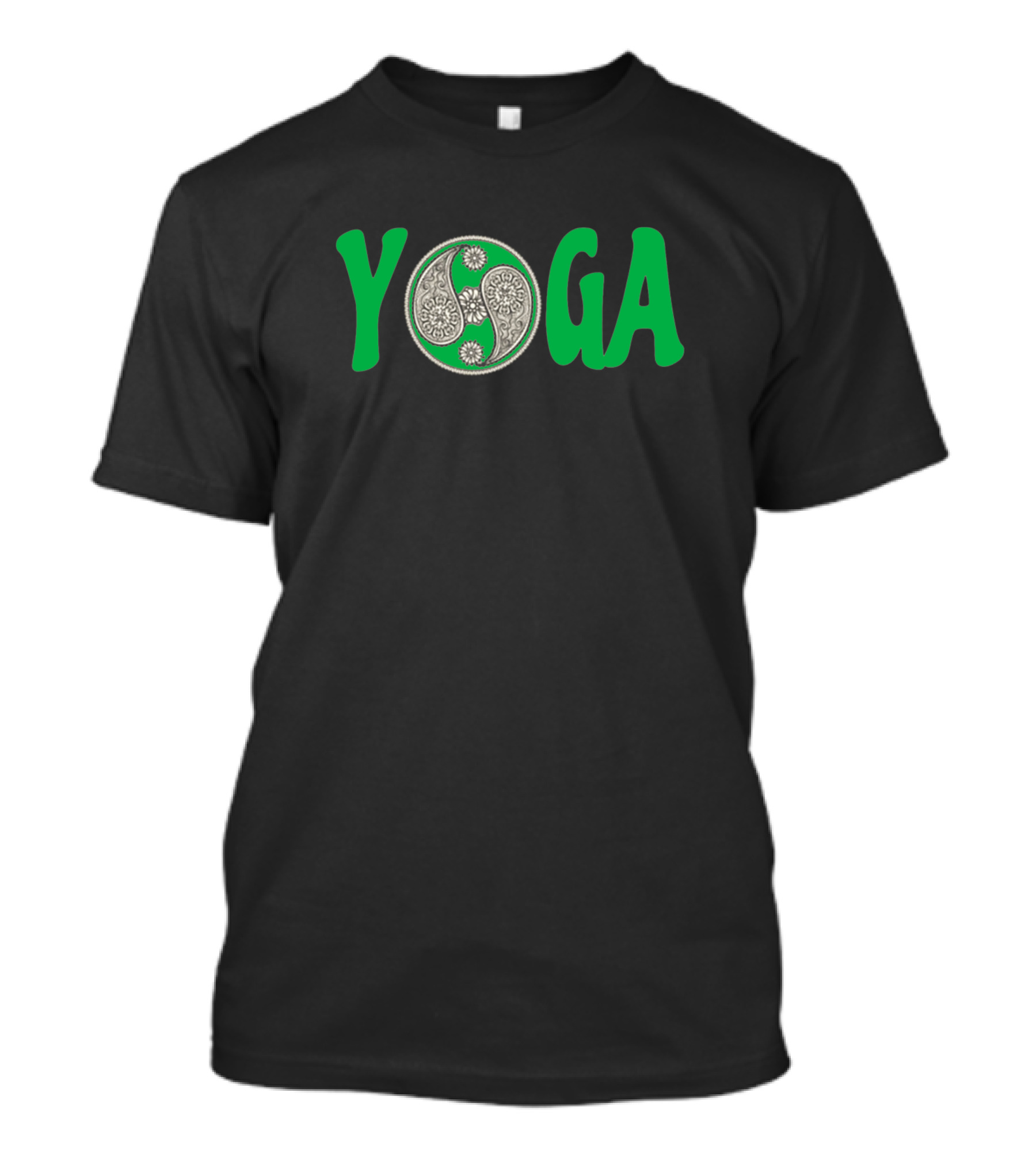 Yin Yang And Yoga Flower Paisley T-Shirt