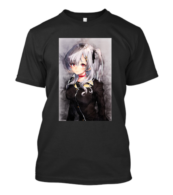 Yozakura Tama Anime Girl With Silver Hair And Red Eyes Watercolor T-Shirt