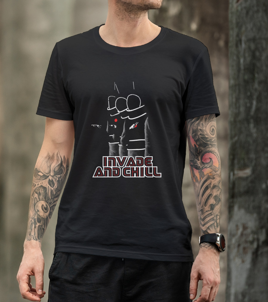Invade And Chill Retro Sci-Fi Space Explorers T-Shirt