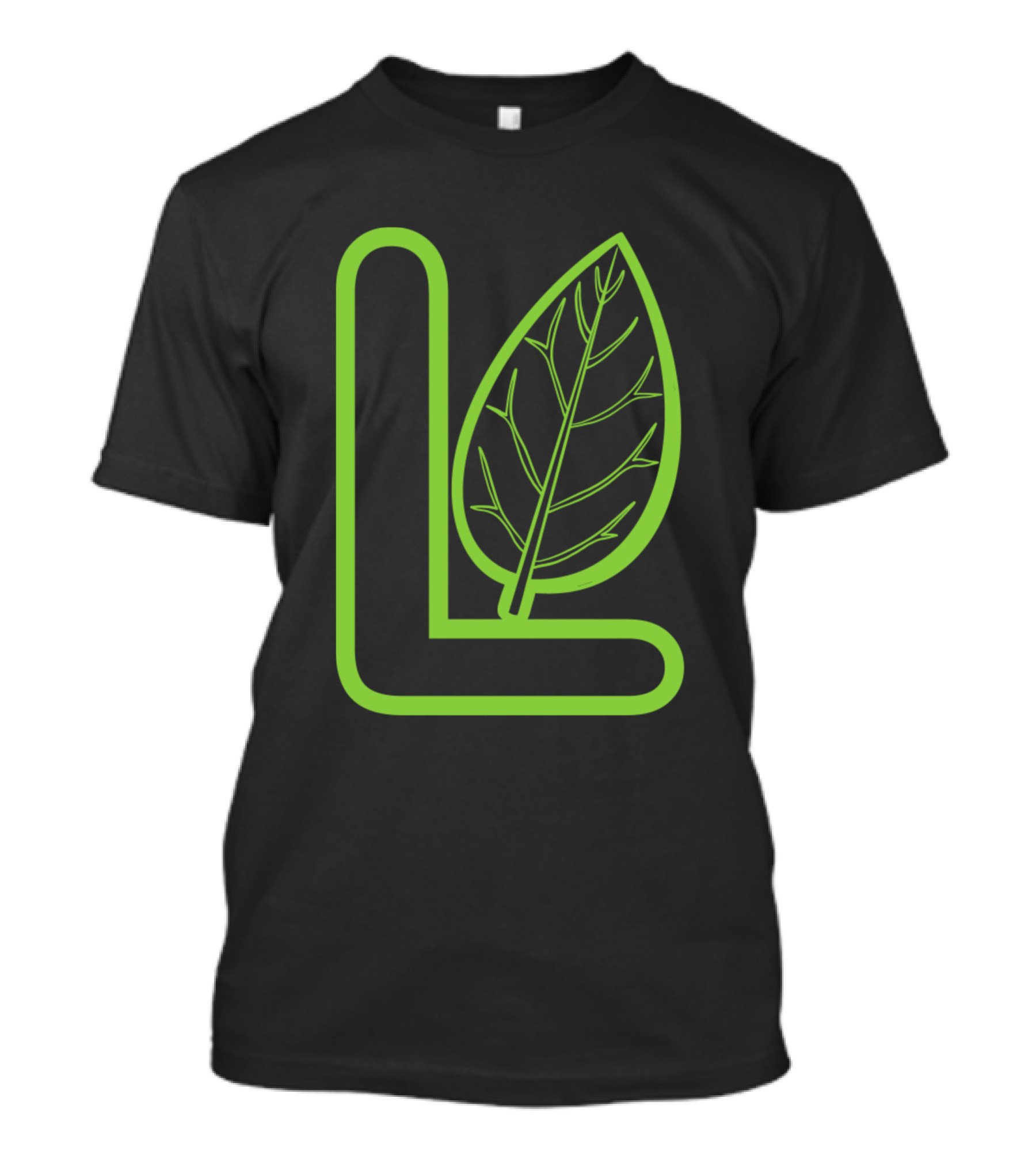 L Is For Leaf Green Letter L With Leaf Outline T-Shirt