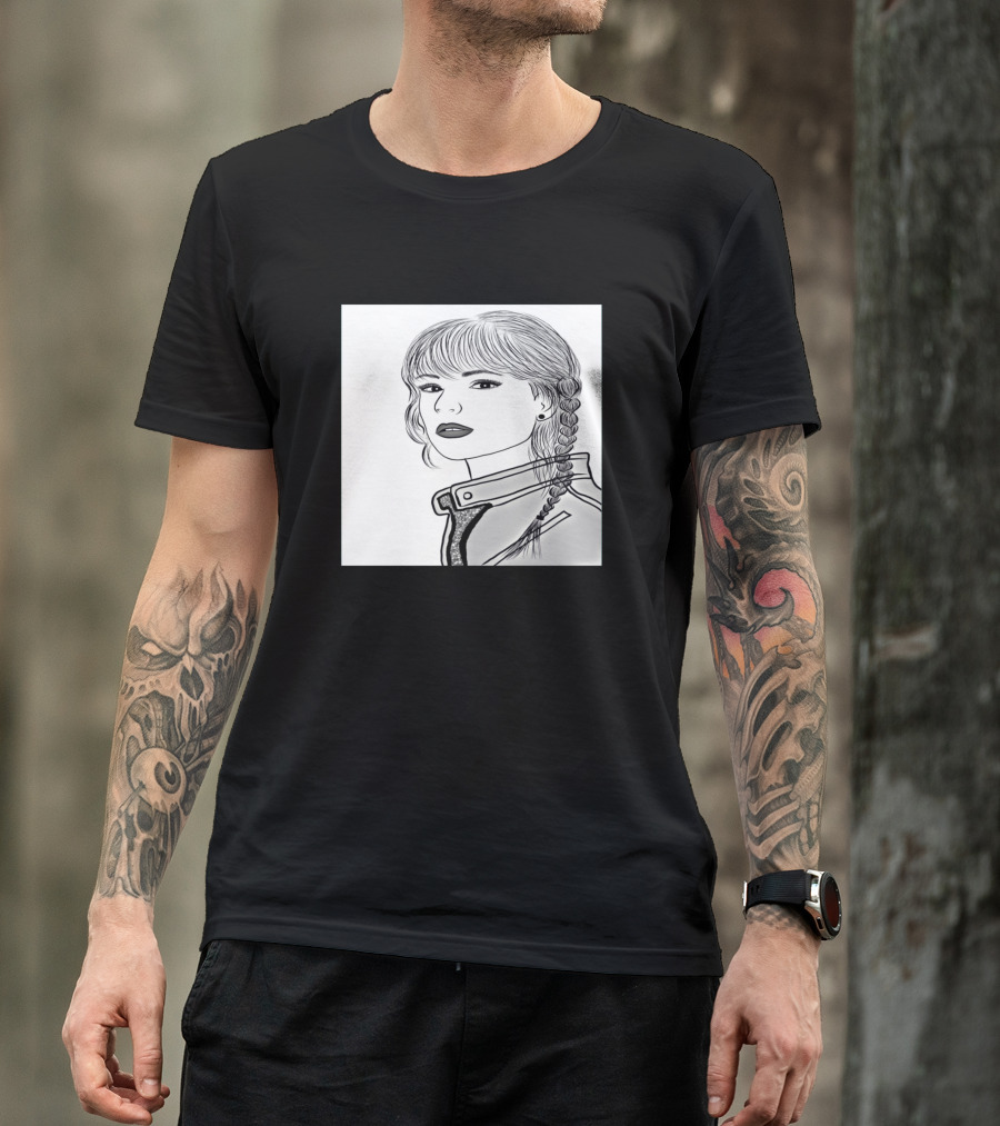 Le Dessin Est Un Art De Fantaisie Portrait Sketch Braided Hair Jacket T-Shirt