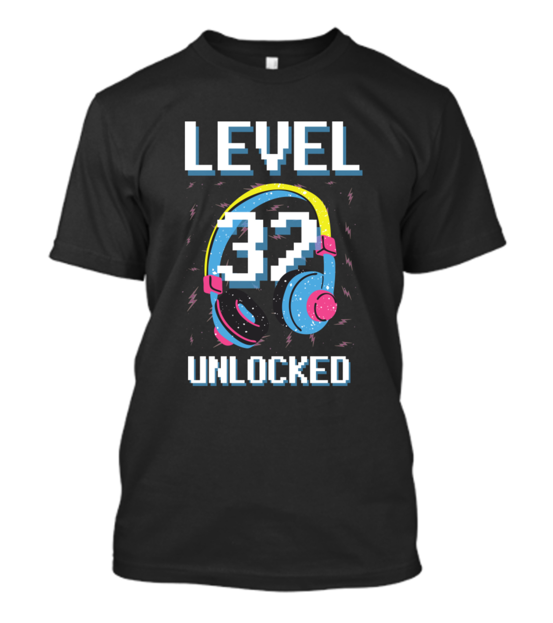 Level 32 Unlocked Gaming Headphones Birthday T-Shirt