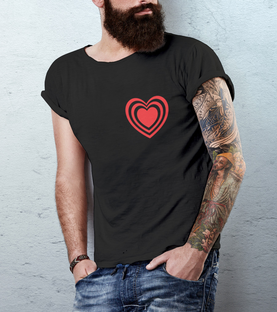 Love Heart Be Kind Red Black T-Shirt