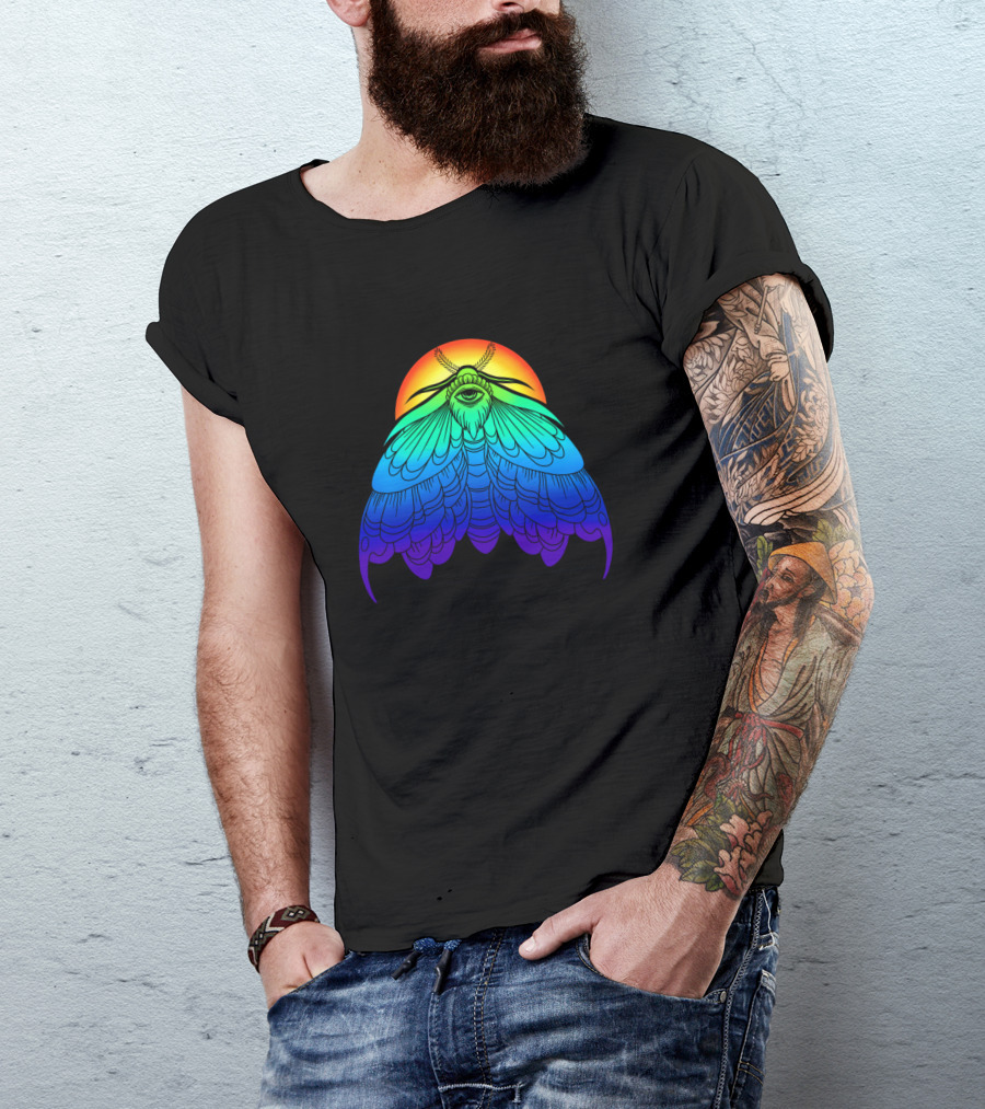 Moth To The Flame Rainbow Spectrum Radiance T-Shirt