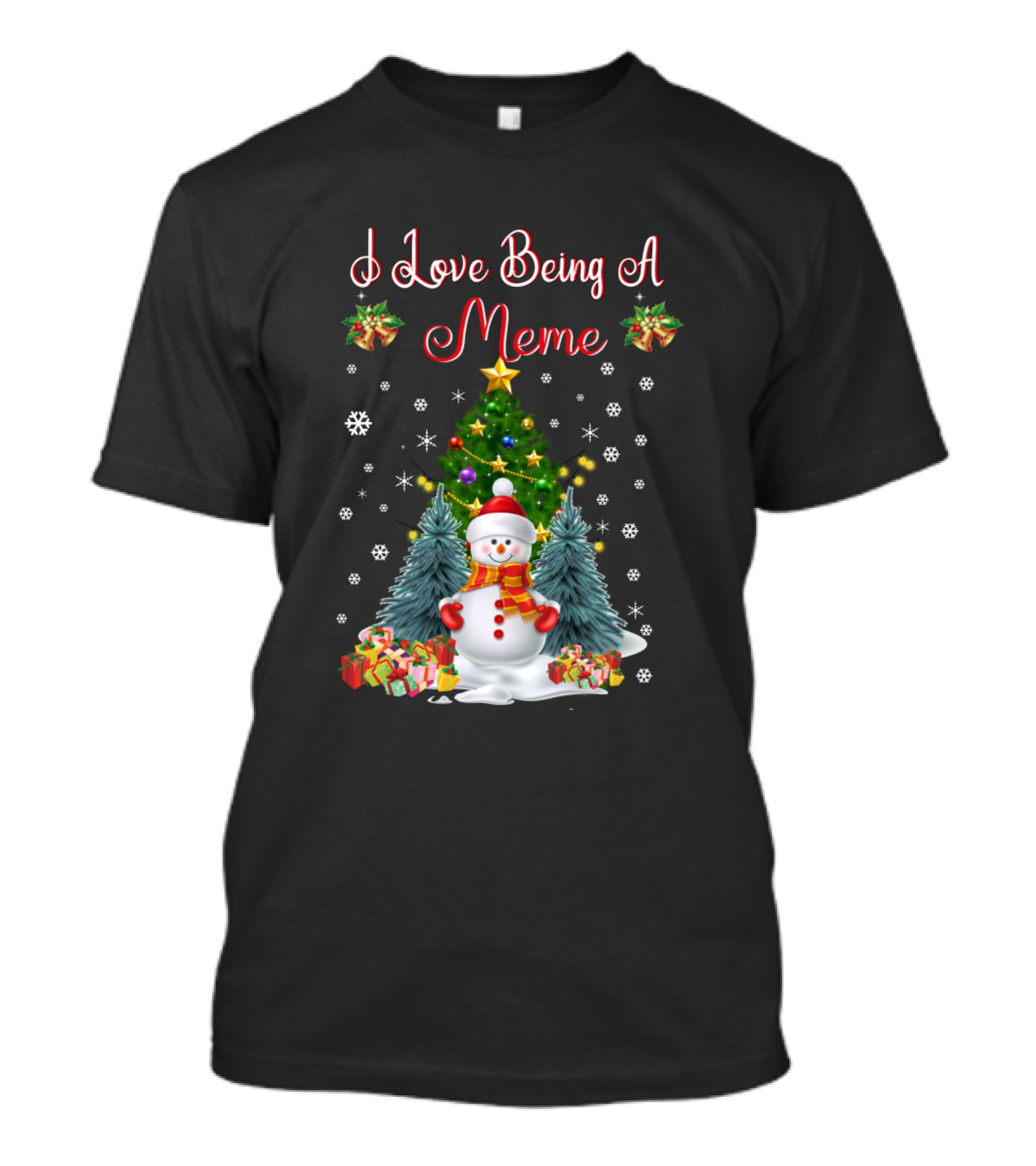 I Love Being A Meme Snowman Christmas Tree Family T-Shirt
