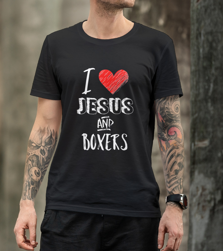 I Love Jesus And Boxers Christian Pet Lover T-Shirt