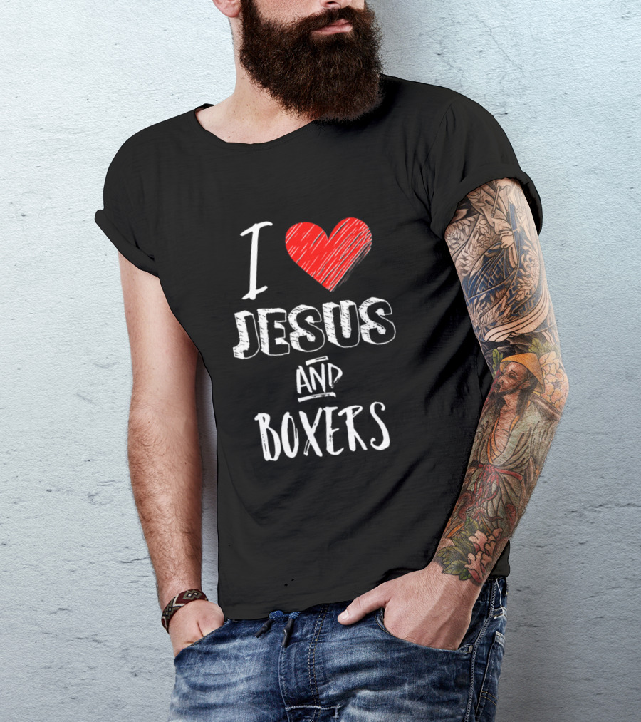 I Love Jesus And Boxers Christian Pet Lover T-Shirt