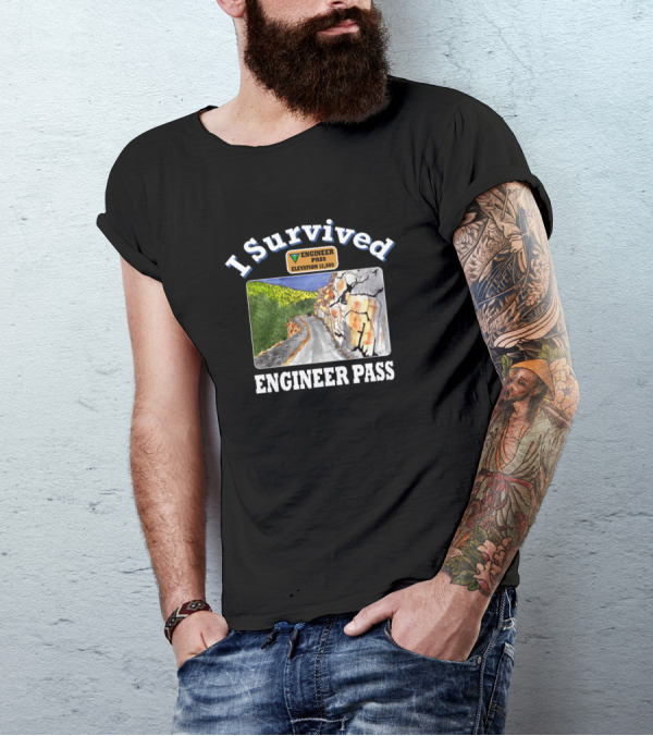 I Survived Engineer Pass Elevation 12800 Ouray Colorado Trail Adventure T-Shirt