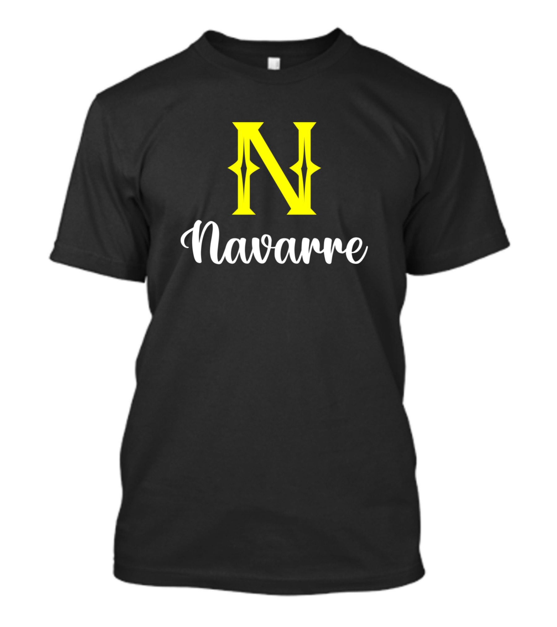 Navarre N Initial Bold Yellow Font T-Shirt