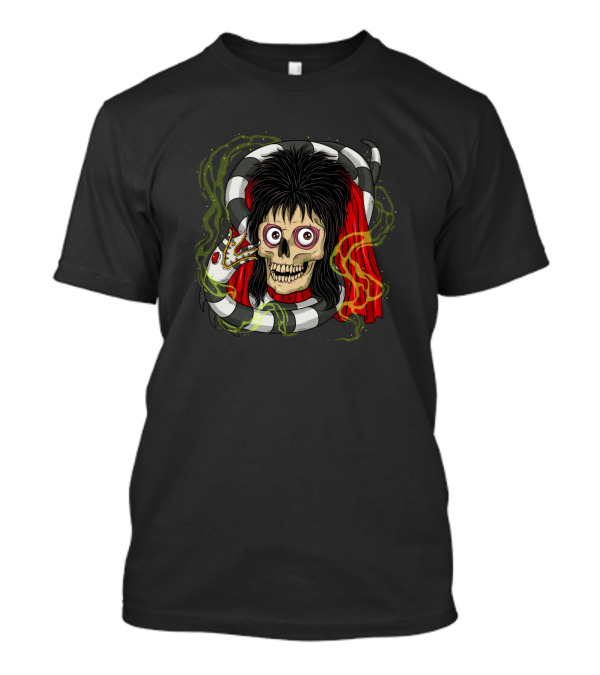 Lydia Skull With Striped Snake And Red Cloak T-Shirt