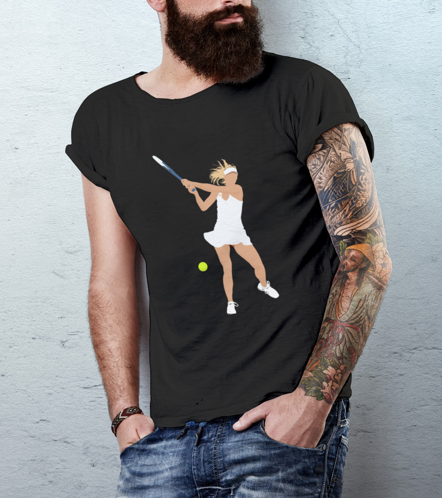 Maria Sharapova Tennis Silhouette In Action T-Shirt