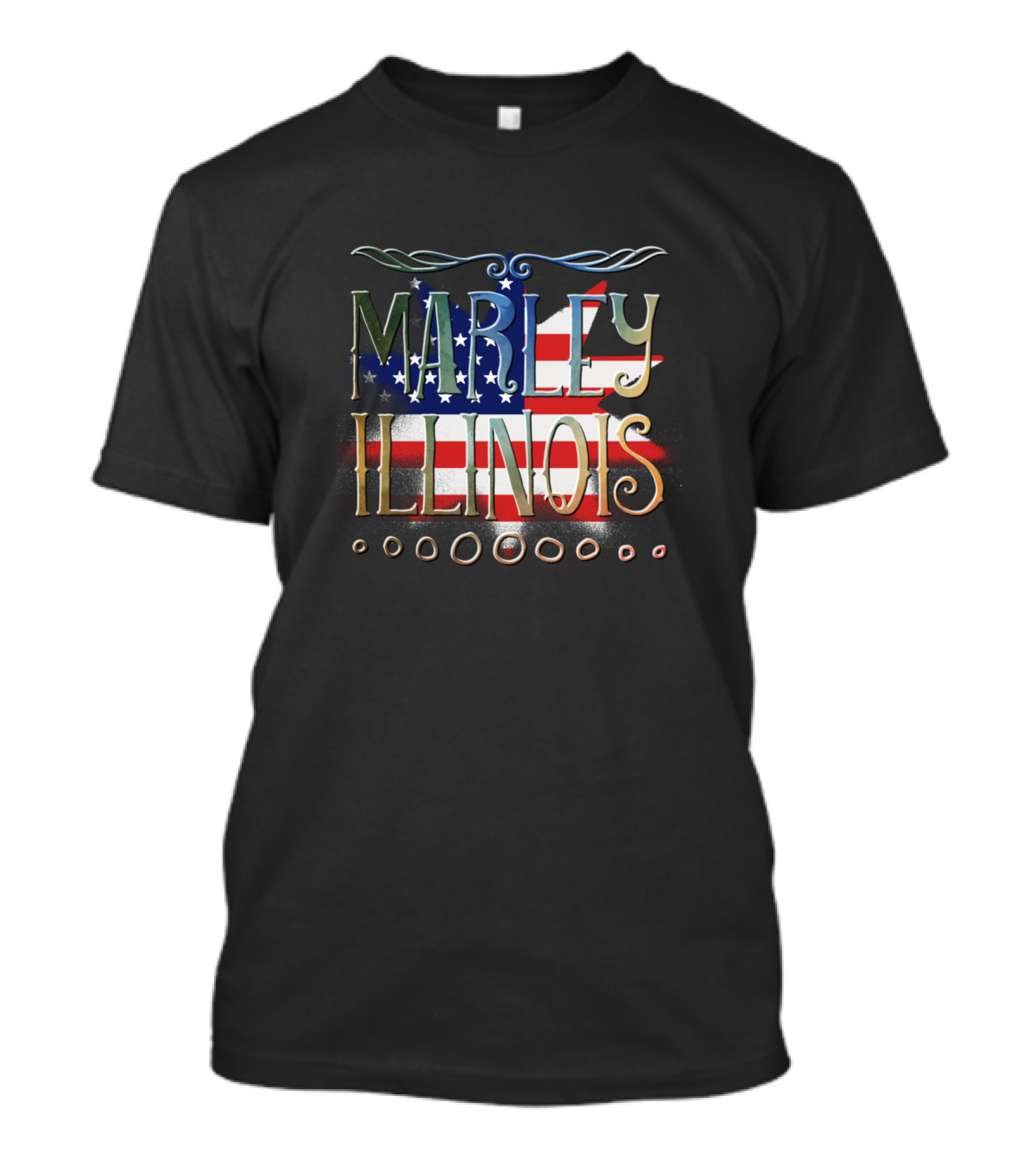 MARLEY ILLINOIS American Flag T-Shirt